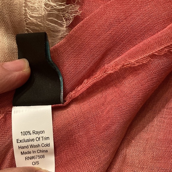 Set of 3 sheer square scarves- tan, mint & coral - Picture 3 of 3